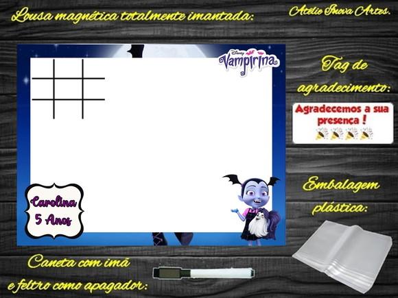 Lousa Magnética + Jogo da Velha Vampirina com Embalagem
