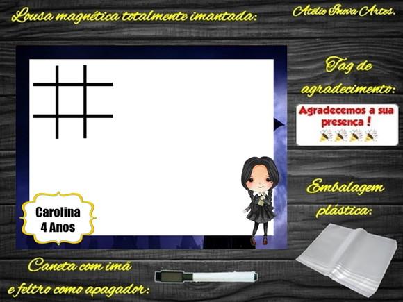 Lousa Magnética + Jogo da Velha Wandinha com Embalagem