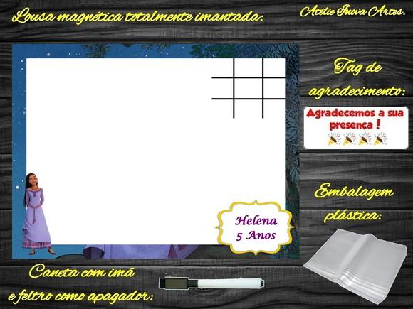 Lousa Magnética + Jogo da Velha Wish com Embalagem