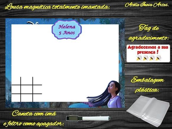 Lousa Magnética + Jogo da Velha Wish com Embalagem