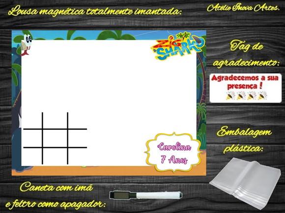 Lousa Magnética + Jogo da Velha Zig e Sharko com Embalagem