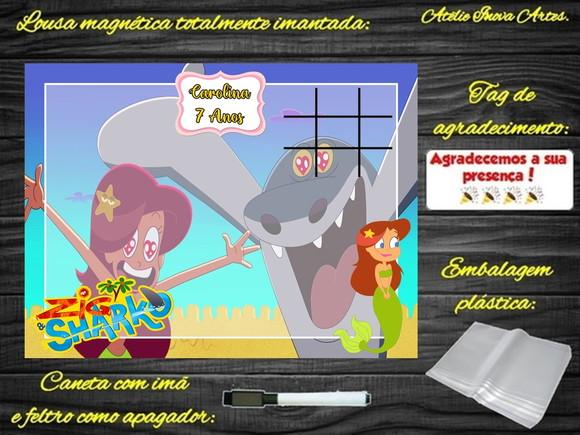 Lousa Magnética + Jogo da Velha Zig e Sharko com Embalagem