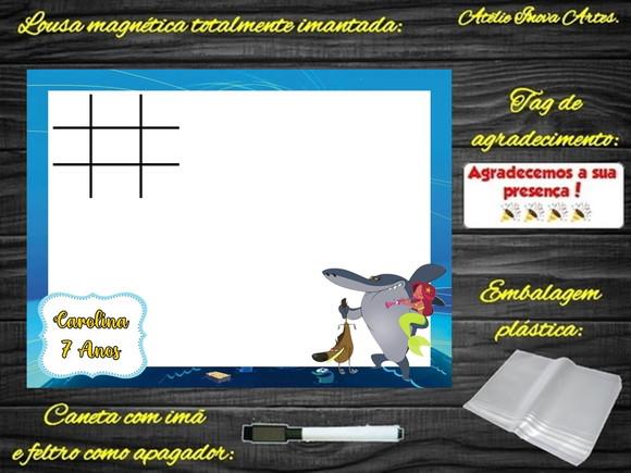 Lousa Magnética + Jogo da Velha Zig e Sharko com Embalagem
