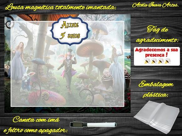 Lousa Magnética Alice no Pais das Maravilhas com Embalagem