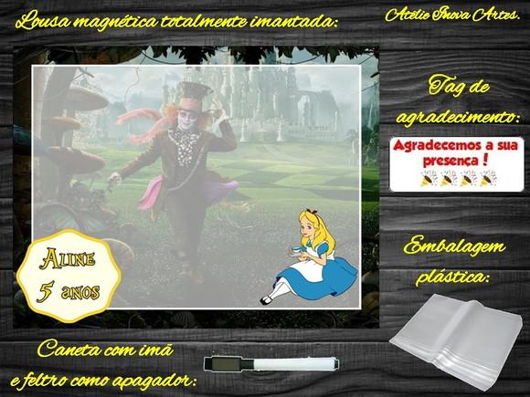Lousa Magnética Alice no Pais das Maravilhas com Embalagem