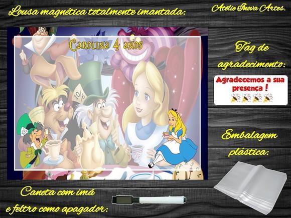Lousa Magnética Alice no Pais das Maravilhas com Embalagem