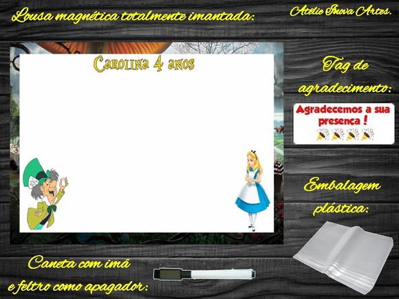 Lousa Magnética Alice no Pais das Maravilhas com Embalagem