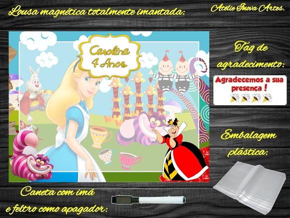 Lousa Magnética Alice no País das Maravilhas com Embalagem