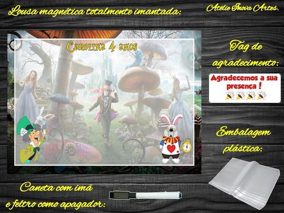 Lousa Magnética Alice no Pais das Maravilhas com Embalagem