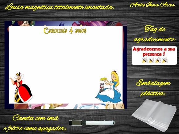 Lousa Magnética Alice no Pais das Maravilhas com Embalagem