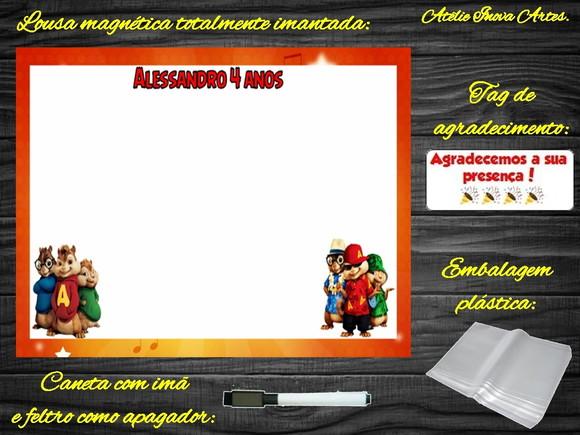 Lousa Magnética Alvin e os Esquilos com Embalagem