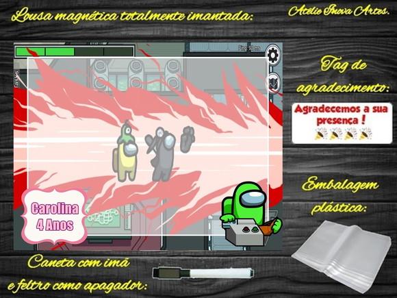 Lousa Magnética Among Us com Embalagem