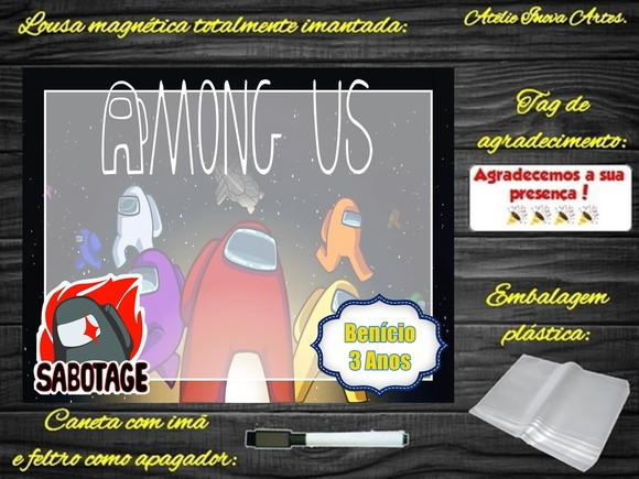 Lousa Magnética Among Us com Embalagem