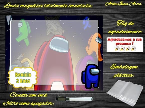 Lousa Magnética Among Us com Embalagem