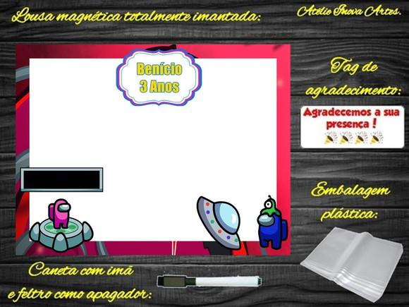 Lousa Magnética Among Us com Embalagem