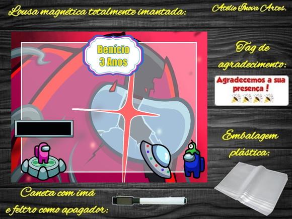 Lousa Magnética Among Us com Embalagem