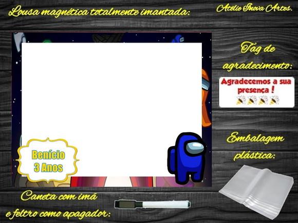 Lousa Magnética Among Us com Embalagem