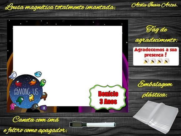 Lousa Magnética Among Us com Embalagem
