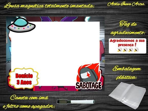 Lousa Magnética Among Us com Embalagem