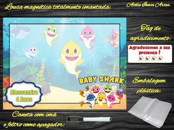 Lousa Magnética Baby Shark com Embalagem