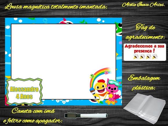 Lousa Magnética Baby Shark com Embalagem