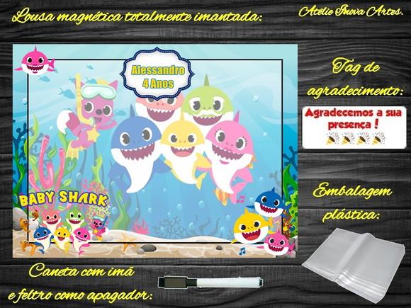Lousa Magnética Baby Shark com Embalagem