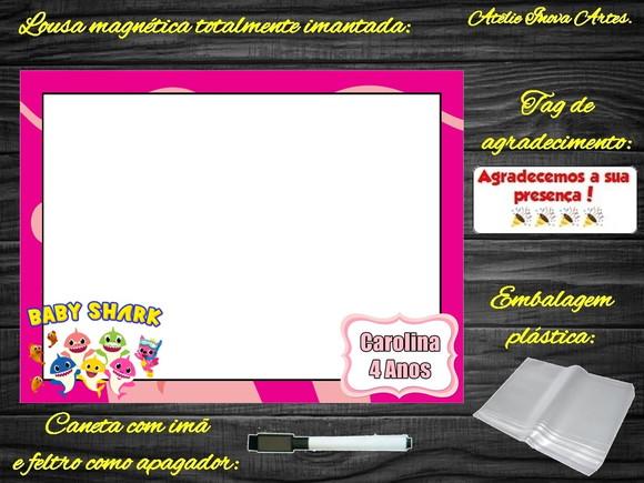 Lousa Magnética Baby Shark com Embalagem