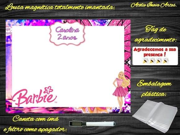 Lousa Magnética Barbie com Embalagem