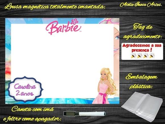 Lousa Magnética Barbie com Embalagem