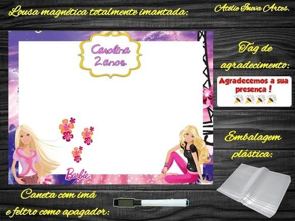 Lousa Magnética Barbie com Embalagem
