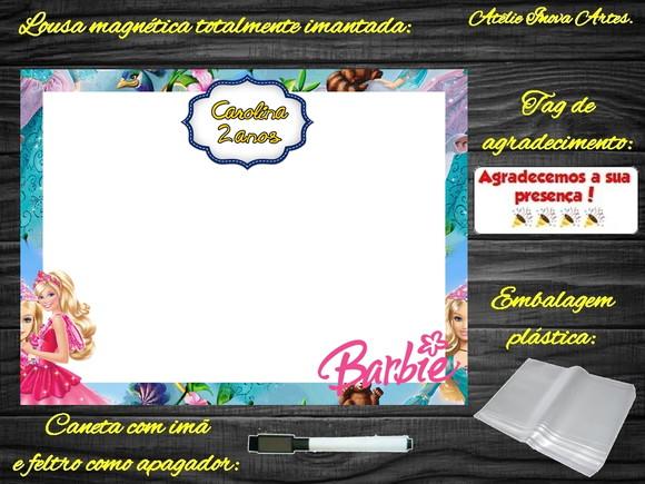 Lousa Magnética Barbie com Embalagem
