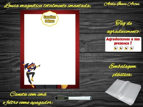 Lousa Magnética Batgirl com Embalagem