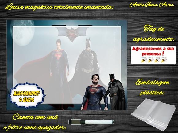 Lousa Magnética Batman Vs Super Homem com Embalagem