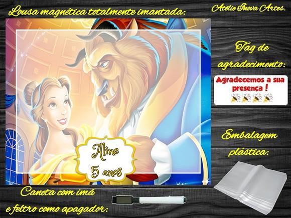 Lousa Magnética Bela e a Fera com Embalagem