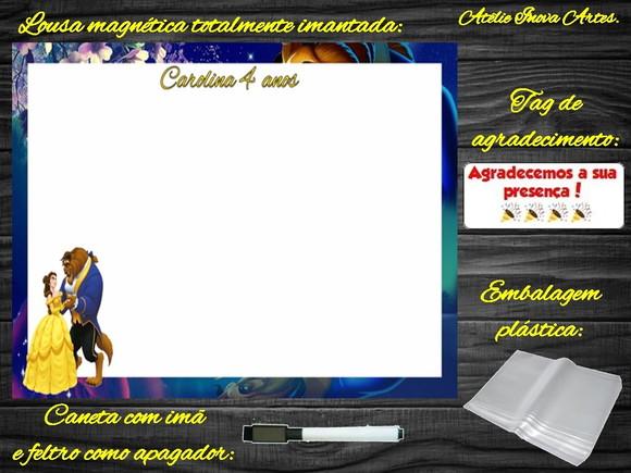Lousa Magnética Bela e a Fera com Embalagem
