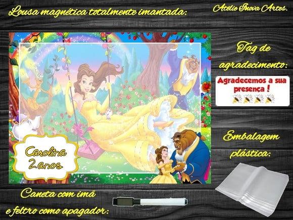 Lousa Magnética Bela e a Fera com Embalagem