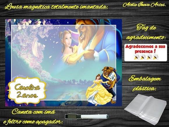 Lousa Magnética Bela e a Fera com Embalagem