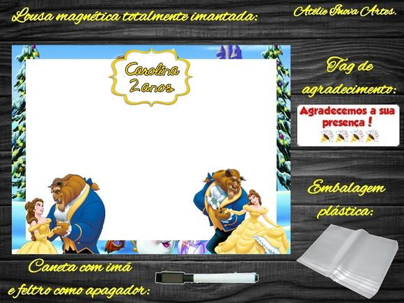 Lousa Magnética Bela e a Fera com Embalagem