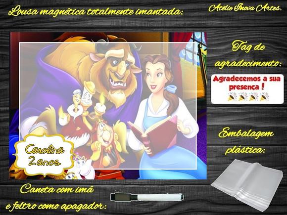 Lousa Magnética Bela e a Fera com Embalagem