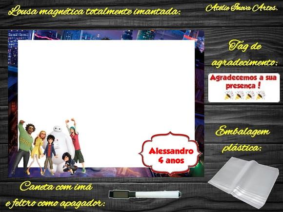 Lousa Magnética Big Hero com Embalagem