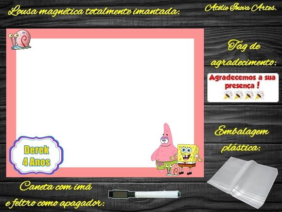 Lousa Magnética Bob Esponja com Embalagem