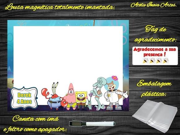 Lousa Magnética Bob Esponja com Embalagem