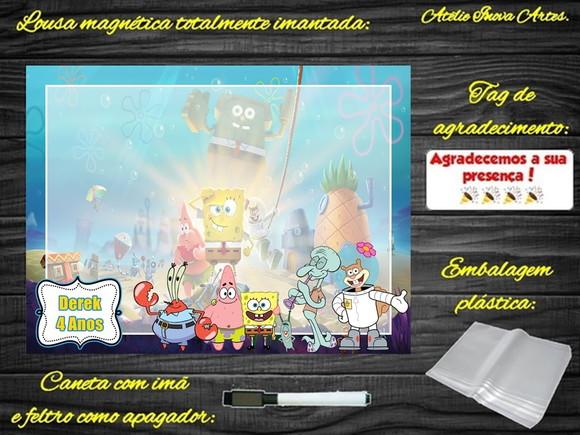 Lousa Magnética Bob Esponja com Embalagem