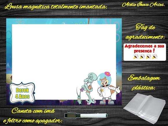 Lousa Magnética Bob Esponja com Embalagem