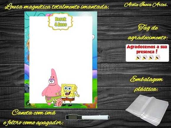 Lousa Magnética Bob Esponja com Embalagem