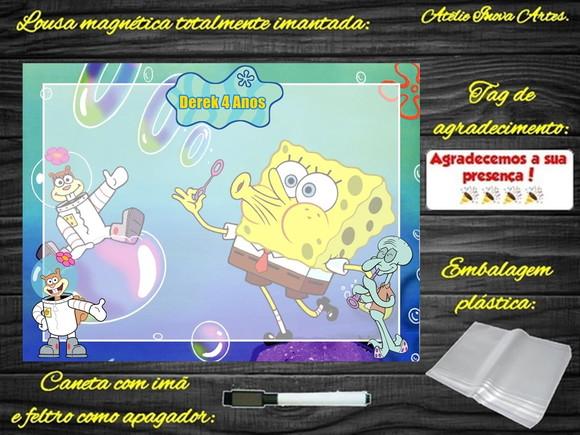 Lousa Magnética Bob Esponja com Embalagem