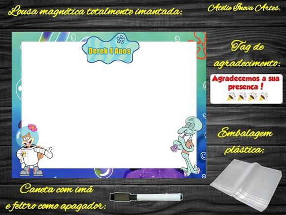 Lousa Magnética Bob Esponja com Embalagem