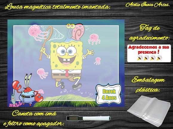 Lousa Magnética Bob Esponja com Embalagem