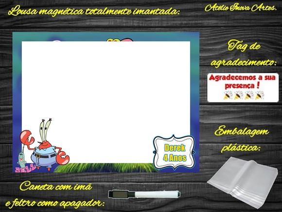 Lousa Magnética Bob Esponja com Embalagem