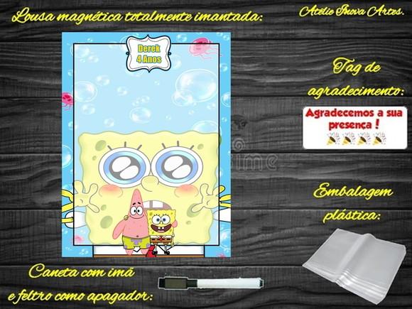 Lousa Magnética Bob Esponja com Embalagem